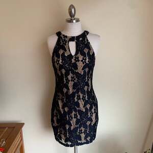 Cute Navy Lace Mini dress